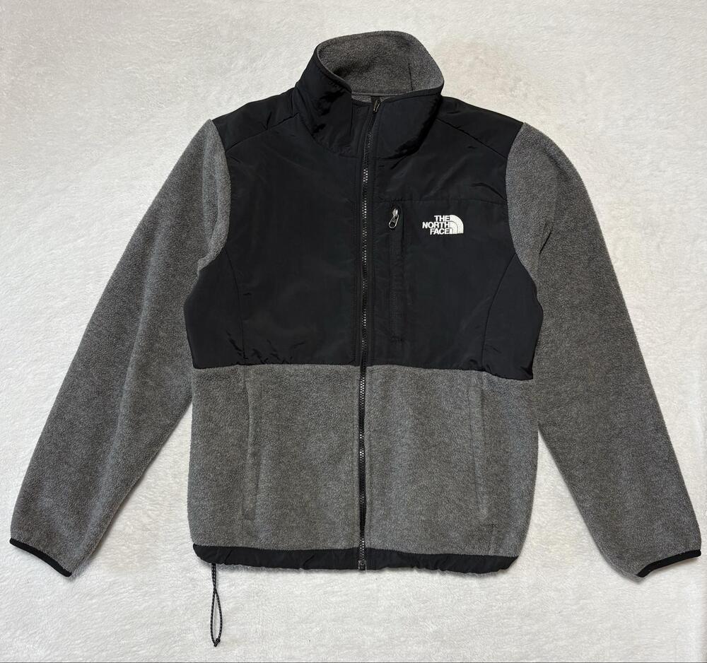 The North Face Sweatshirt Womens Medium Gray Black Polartec Fleece Full Zip